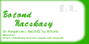 botond macskasy business card